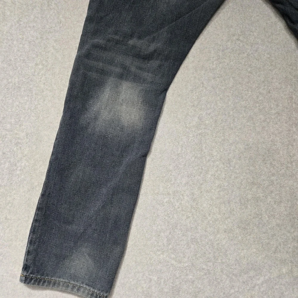 Kaalu Jeans Mens 42x32‎ Blue Distressed Denim Straight Leg Ripped Trendy Pants